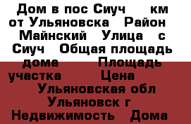 Дом в пос.Сиуч, 35 км от Ульяновска › Район ­ Майнский › Улица ­ с.Сиуч › Общая площадь дома ­ 40 › Площадь участка ­ 20 › Цена ­ 600 000 - Ульяновская обл., Ульяновск г. Недвижимость » Дома, коттеджи, дачи продажа   